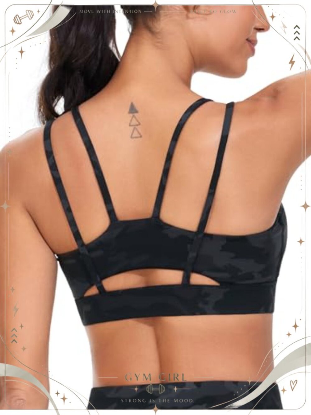 Wirefree Spaghetti Strap Sports Bra Medium Support Padded
